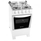 Fogão de Piso 4 Bocas Atlas Coliseum Glass Branco com Forno Autolimpante              FRETE GRATIS